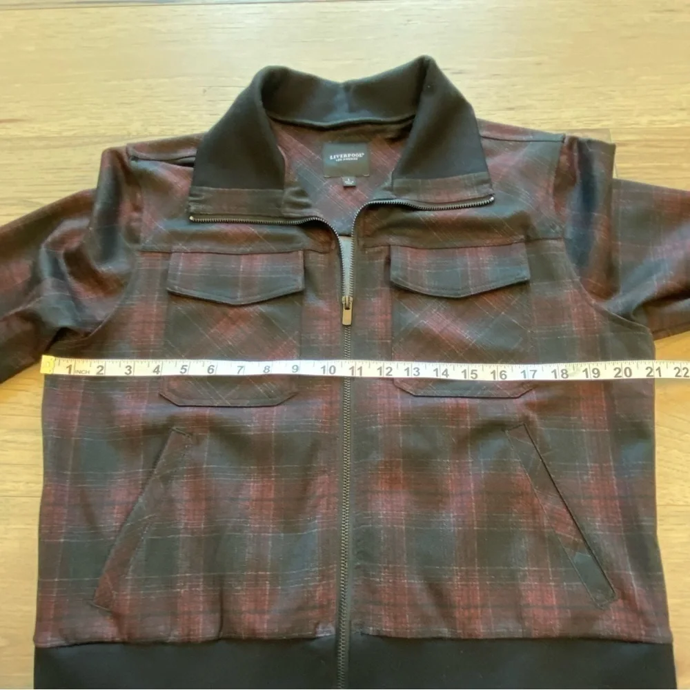 Liverpool Red & Black Plaid Bomber Jacket